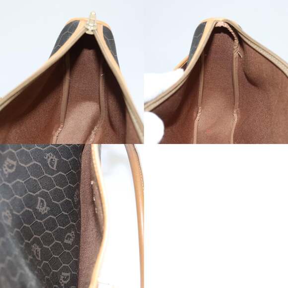 DIOR Honeycomb Canvas Hand Bag Pvc Black Gold - Picture 12 of 12